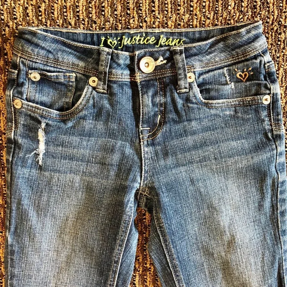 Justice I ❤️Justice Jeans Simply Low Girls 10R Used - Picture 3 of 11